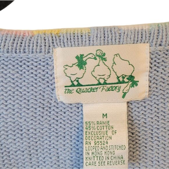 Vintage The Quacker Factory Women's Light Blue Cocktail Cardigan Size M - Picture 3 of 6